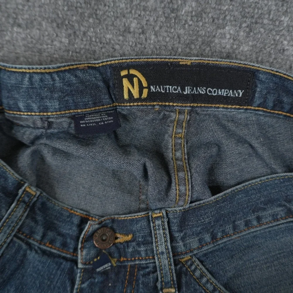 Nautica Jeans Company Carpenter BAGGY Pants Mens 30x32 Denim Utility Hammer Loop